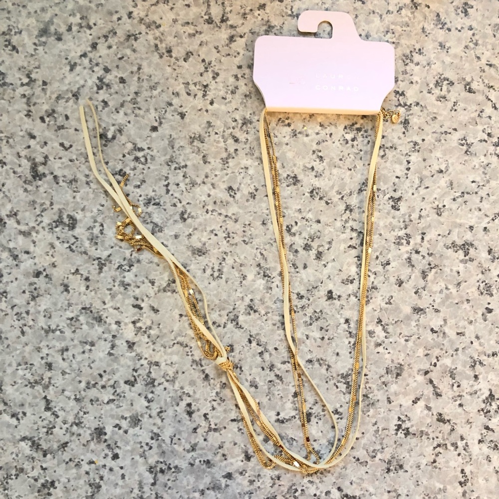 NWT LC Lauren Conrad Y- shape necklace tri tone - Picture 6 of 7